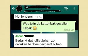 WhatsApp-bericht van Thirza wijst uit hoe erg Johan onder de duim zit! WhatsApp