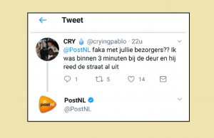 PostNL reageert geniaal op stoertje met klacht op Twitter! PostNL