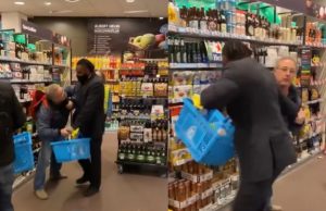 Heerlijk: Mondkapweigeraar hardhandig Albert Heijn uitgeslingerd! Albert Heijn