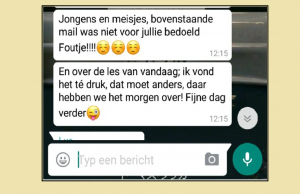 Oeps: Juf stuurt WhatsApp-bericht voor scharrel naar haar mentorklas! WhatsApp