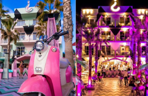 Vakantie-tip: In dit Hotel is werkelijk álles roze, van de Vespa’s tot je toilet! Roze