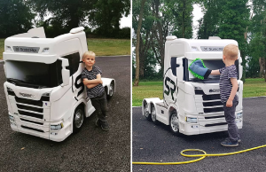 Hier haal jij deze toffe maar spotgoedkope Scania Mini-Vrachtwagen voor kinderen! Scania Mini-Vrachtwagen