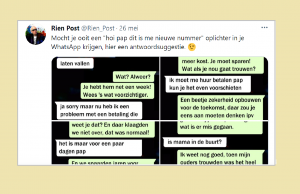 Rien deelt zijn reacties op een WhatsApp-oplichter en Twitter ligt dubbel! WhatsApp