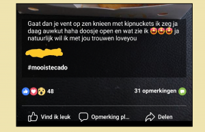 Zien: Meest romantische huwelijksaanzoek ooit met “kipnuckets” Huwelijksaanzoek
