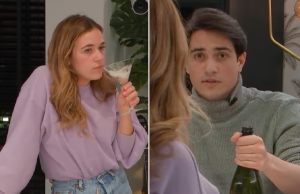 Voor alles een eerste keer: Anne in Lang Leve de Liefde vingert bubbelwijn Lang Leve de Liefde