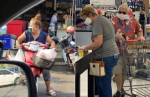 16 mensen die hun mondkapje vergeten zijn mee te nemen naar de supermarkt! Mondkapje