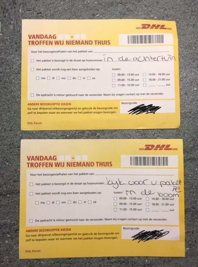 DHL: "Kijk Voor U Paketje In De Boom" En We Zijn Niet Teleurgesteld!