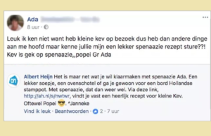 Ada volgt tip van Albert Heijn op en zoekt ‘Spenaazie’ recepten en deelt zoekresultaat! Albert Heijn