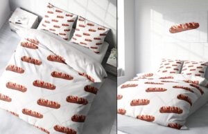 Hier haal je dit geniale Frikandel Speciaal Dekbedovertrek plus kussens! Frikandel Speciaal