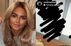 Sarah van Soelen op heterdaad betrapt op versturen van berichtjes: “Aan André!” Sarah van Soelen