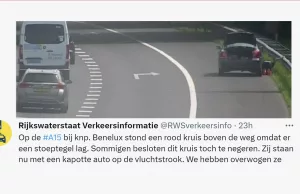 Rijkswaterstaat maakt automobilisten die rood kruis negeren compleet belachelijk op Twitter! Rijkswaterstaat