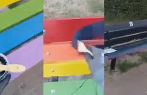 Mannen in Limburg schilderen regenboog-bankje zwart: ‘Onze kinderen besmetten…’ Regenboog
