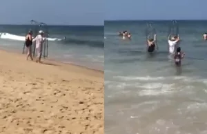 Bejaarden in Benidorm gaat met kooien in zee uit angst voor haaien, maar dan… Haaien