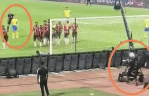 Foto: Het gezicht van de cameraman nadat hij geraakt werd door strafschop van Ronaldo! Ronaldo