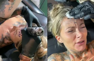 Anna is zó gek op haar vriendje dat ze hem op haar voorhoofd laat tatoeëren! Tatoeëren