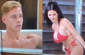 Lang Leve de Liefde-Jeffrey weet niet wat hij ziet wanneer Claudia in bikini verschijnt! Lang Leve de Liefde