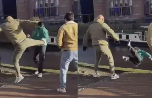 Bizar: Alex Soze trapt voorbijganger met kritiek de gracht in! Alex Soze