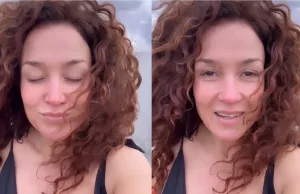 Katja Schuurman heeft het zichtbaar koud in video met véél te bloot badpakkie! Katja Schuurman