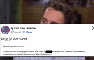 Geniaal: Sywert van Lienden krijgt mail van productieteam Steenrijk, Straatarm! Sywert van Lienden