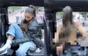 Oeps: Monica Geuze laat iets teveel zien tijdens het omkleden in de auto! Monica Geuze