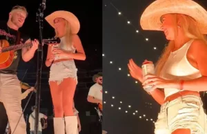 Hawk Tuah-meisje staat plotseling op het podium bij Zach Bryan: ‘HAWK TUAAAAAHH’ Hawk Tuah-meisje