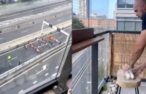 Demonstranten van Extinction Rebellion op de A12 worden bekogeld door Hagenees met eieren! Extinction rebellion