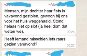 Buurtapp: Dave heeft iets raars gezien, maar dat heeft niets met de gestolen fiets te maken!