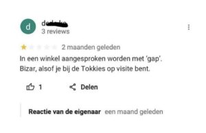 Amsterdamse winkeleigenaar reageert geniaal op slechte review vanwege ‘gap’!