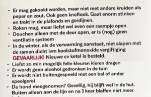 Nederlands stel heeft de meest bizarre huisregels voor hun vakantiehuisje! Vakantiehuisje
