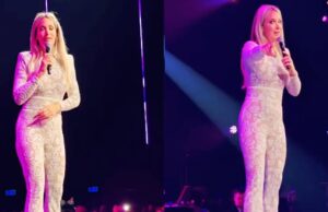 Hélène Hendriks in een loeistrak doorschijnend pakje op het podium laat mannenhartjes sneller kloppen! Hélène Hendriks