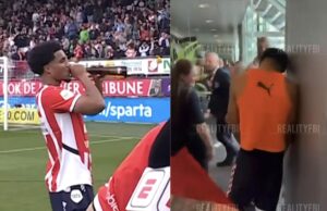 PSV-middenvelder Malik Tillman kan nauwelijks meer op benen staan na viering van titelwinst! Malik Tillman