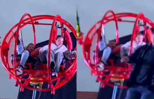 Kermis-medewerkers in Nistelrode vergeten meisje vast te zetten in bungee-attractie die 55 meter de lucht in schiet!