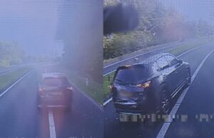 Enorme droeftoeter brake-checked zwaar beladen vrachtwagen op A67 en is zelf zwaar de pineut