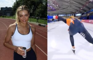 Cameraman achter Jutta Leerdam op de ijsbaan weet precies wat hij moet filmen