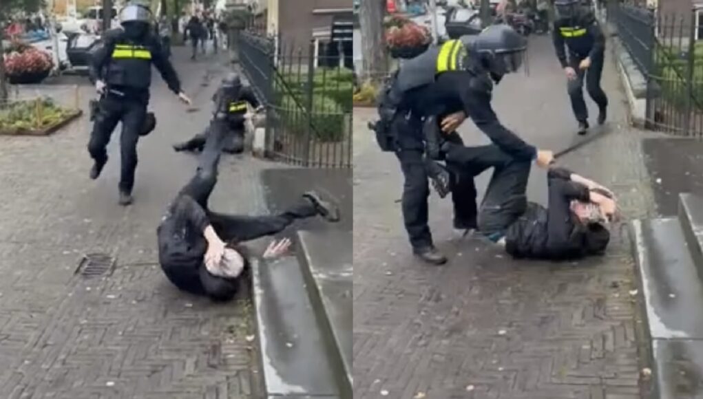 Relschopper in binnenstad van Den Haag zwaar aangepakt door ME'ers