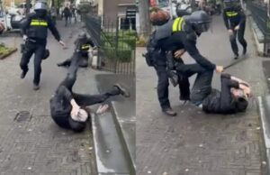 Relschopper in binnenstad van Den Haag zwaar aangepakt door ME’ers