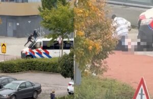 Relschopper gooit steen op politie, wordt overreden, broekt zakt af en schuurt met pielemuis over de grond
