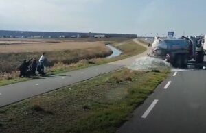 Protesten op Maasvlakte binnen no-time de kiem in gesmoord met giertank vol vloeibare mest!