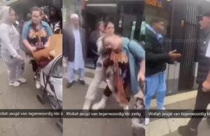 Video van jeugd bij tramhalte die vrouw met kinderwagen belagen, man grijpt keihard in