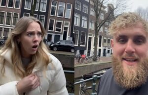 Jutta Leerdam woest om filmpje van Jake Paul met andere blondine in hartje Amsterdam