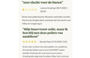 Lianne klaagt op Welkoop Website over buurvrouw met pelletkachel, buurvrouw zelf reageert ook!