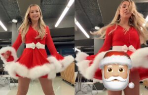 Emma Heesters toont Kerst-outfit op Eerste Kerstdag en laat daarbij iets teveel zien!