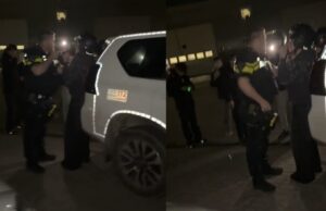 Agent is niet-meewerkende droeftoeter zat en spuit busje pepperspray in gezicht