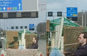 Gast past niet meer in de auto, zit tijdens rit op A13 gewoon in de aanhanger