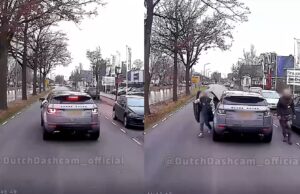 Twee opgefokte mannetjes brakechecken vrachtwagen, maar dat komt ze duur te staan