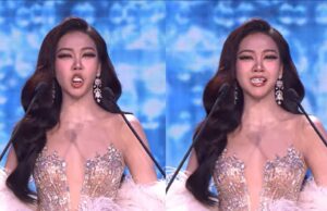 Miss Thailand verliest kunstgebit tijdens toespraak op de missverkiezing