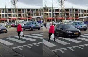 Wegpiraat die bijna oude vrouw aanrijdt niet veel later keihard aangepakt