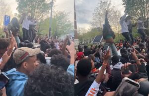 Meerdere auto’s moesten het ontgelden tijdens Koningsdag in Amsterdam