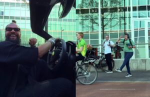 La Fuente komt de meest enthousiaste fan ooit tegen in zijn Ferrari