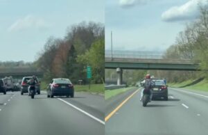 Agressieve automobilist rijdt motorrijder meerdere keren bijna van de weg, politie grijpt in